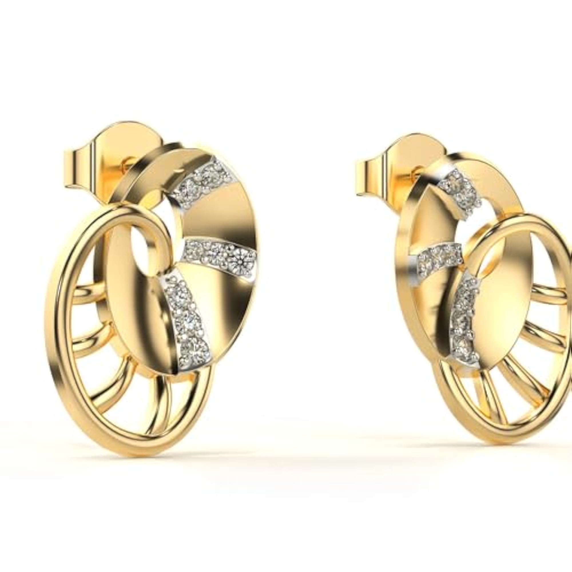 Women's Sterling Silver & Lab Grown Diamond 0.13cts Elegant Yellow Earrings