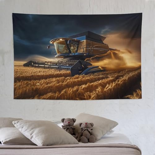 Tenture murale tracteur pour creer une ambiance chaleureuse dans la chambre d'enfant