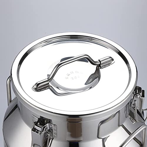 Generisch Milchkannen aus Edelstahl 304, Weineimer, Milchkännchen, Ölfass, Teekanister mit silikonversiegeltem Deckel, Milchtransporteimer zur Lagerung von Flüssigkeiten und Feststoffen, 46 7 Generisch Milchkannen aus Edelstahl 304, Weineimer, Milchkännchen, Ölfass, Teekanister mit silikonversiegeltem Deckel, Milchtransporteimer zur Lagerung von Flüssigkeiten und Feststoffen, 46