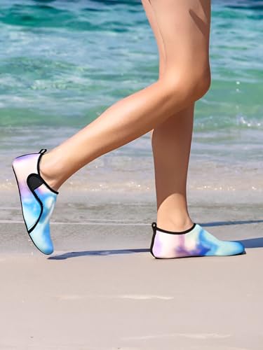 Water Shoes for Women Men Quick Dry Lightweight Aqua Barefoot for Beach Swim Pool Surf Yoga Sports Blue Star 5-6 Women/4-5 Men