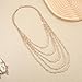 Xalroco Long Layered Necklace for Women Trendy Colorful Boho Chunky Crystal Beaded Jewelry Womens Dainty Statement Fashion Necklaces Costume Bead Strand Necklace (Sparkly Clear Champagne)