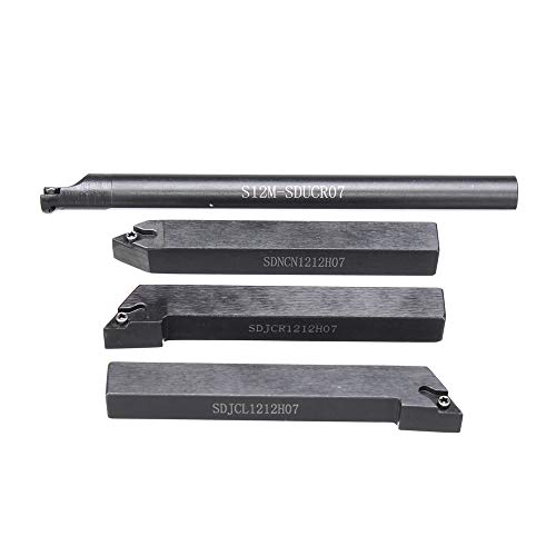 Suporte para ferramenta de torneamento de torno de 4 PCS 12MM Barra de mandrilar com chave correspon