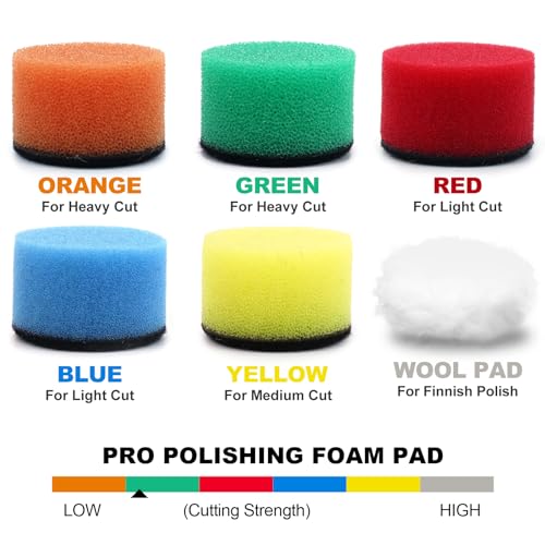 image for POLIWELL 191 PCS 1 Inch Sanding Discs Hook and Loop 60 to 10000 Wet Dr