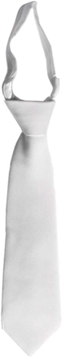 Lito Boy's Zipper Tie (Infant-20H) - 7 Colors Solid Pattern White Cross