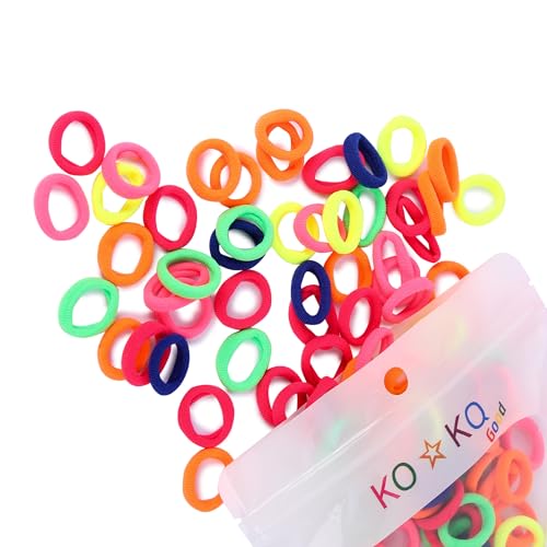 Image of NEOBABY Baby Girl's Mini Elastic Hair Ties Ponytail Holders Soft Tiny Rubber Bands Hair Bands (Multicolor)