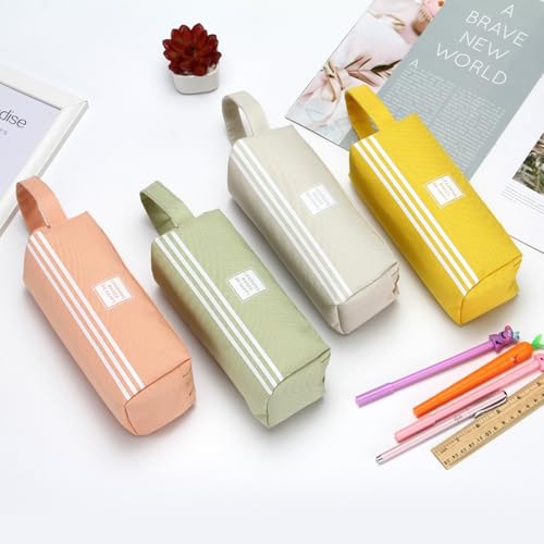 Image of Big Capacity Pen Case - Large Pen Pouch with Durable Oxford Materials, Double Layer Zipper Open Bag for Office Adults (Beige)