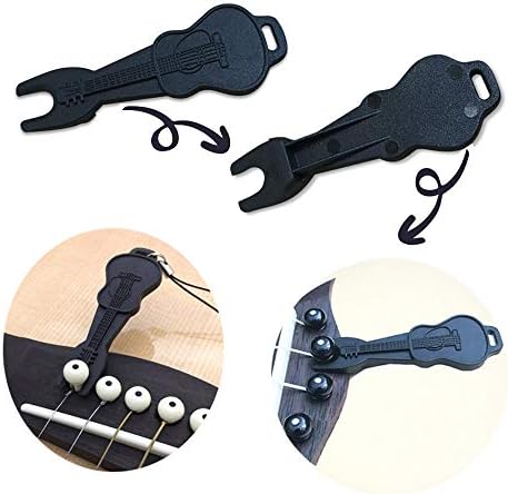 Acoustic Guitar Plastic Bridge Pins Pegs-6pcs with 1pc Bridge Pin Puller RemoverBlack
