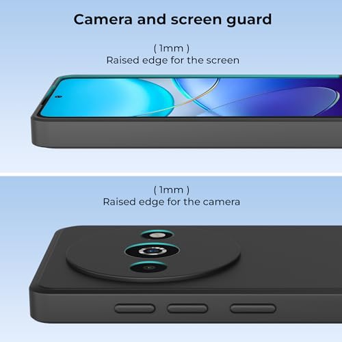Image of A rtistque Back Cover Case for Mi Redmi A3 / A3X / Poco C61 with Camera Protection | Shockproof TPU | Stylish Protective Design | Slim Fit | Ultra Matte Mi Redmi A3 / A3X / Poco C61 Back Cover - Black