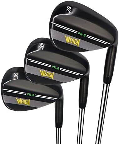 WENGH Golf Wedge Set for Men Right Handed –Including 52 56 60 Degree Golf Wedges (Flex-Regular)-35 inches-Black Colored Wedges…