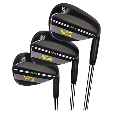 WENGH Golf Wedge 52 56 60 Set,Golf Wedge Set for Men & Women Right Handed -35 inches-Black Colored Wedges Cover
