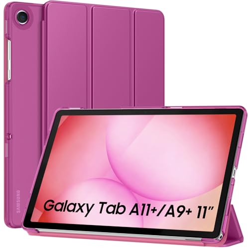 Image of MoKo for Samsung Galaxy Tab A11 Plus / A11+ Case 11 Inch 2026, Galaxy Tab A9 Plus / A9+ Case 11 Inch 2024, Slim Stand Hard PC Translucent Back Shell Smart Cover, Auto Wake /Sleep, Fuchsia