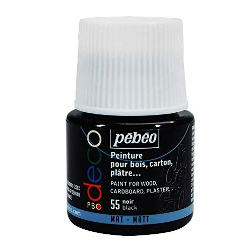 Pébéo 204055 - tinta acrílica (Mate, 45 ml), cor preta
