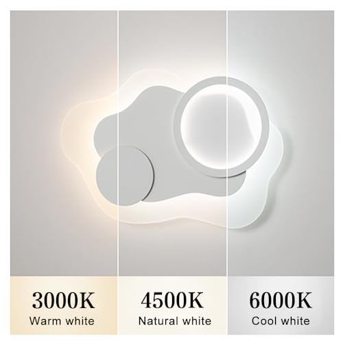Aplique de pared de nube blanca y lámparas de pared LED modernas para iluminación de cabecera 6