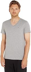 Tommy Jeans TJM ORIGINAL JERSEY V NECK TEE DM0DM04410, Camiseta, Hombre, Lt Grey Htr, L