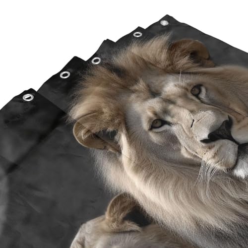 Rideaux de douche imperméables motif lion grand format 182x182cm résistant - 6