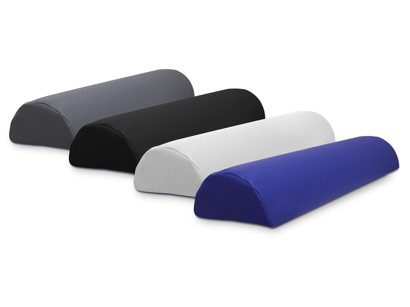 QUIRUMED WELLCORE Cojín Medio Cilindro de Masaje, 60 x 18 cm, Polipiel, Desenfundable, Rellenos de Espuma, para Yoga, para Fitness, para Camilla de Masaje, Ergonómico, Negro