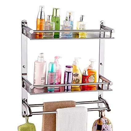 QUXOZO only 649 Rupees 3 in 1 Bathroom Self Pack of 1 Stainless Steel. 304 Grade Steel Bathroom Towel Rod and Wall Cloth Hnager Towel Holder (Steel) (B0CR8M8D3D) Amazon Price History, Amazon Price Tracker