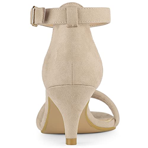 Allegra K Allegra K Women's Kitten Heel Ankle Strap Beige Sandals - 9 M US