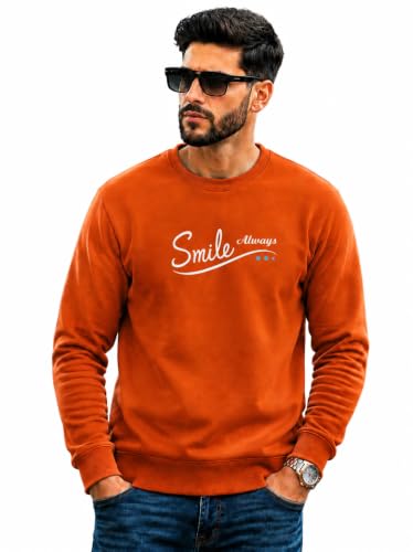 Image of Mack Jonney Men's Printed Fleece Sweatshirt|Full Sleeve Round Neck Winter Sweatshirt for Casual Wear|Travel|Gym & Everyday Style-mj-62