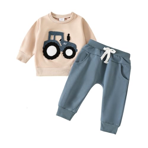 Baby Klamotten Für Jungen 2 Teilig Babykleidung Set Baby Jungen Traktor Auto Jogginganzug Langarm Sweatshirt + Hose Kleinkinder Kleidung Outfit Set Pullover Und Hose Anzug Kinder (Blue, 18-24 Months) Baby Klamotten Für Jungen 2 Teilig Babykleidung Set Baby Jungen Traktor Auto Jogginganzug Langarm Sweatshirt + Hose Kleinkinder Kleidung Outfit Set Pullover Und Hose Anzug Kinder (Blue, 18-24 Months)