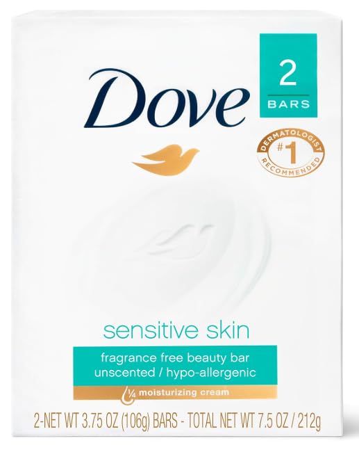 Dove Beauty Bar Sabonete em Barra para Pele Sensível, 24 unidades de 106 g