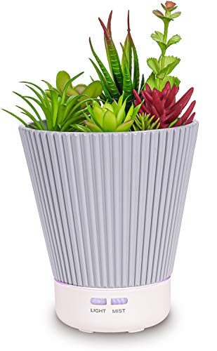 Succulent Diffusers for Essential Oils - Artificial Plants Potted Aromatherapy Diffusers, Cool Mist Essential Oil Diffuser Humidifier, Aroma Diffuser for Office Young Living Room Home Desk