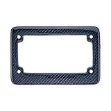 Real 100% Black Carbon Fiber Motorcycle License Plate Frame With Matching Screw Caps - 1 Frame