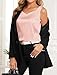 Plilima Tank Tops for Women Plunge Blouses Off Shoulder Satin Silk Cami Camisoles Deep V Neck Undershirt Light Pink