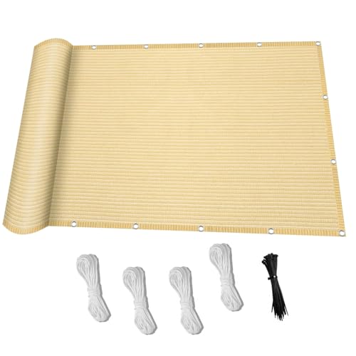 Voile d'ombrage rectangle HDPE crème haute densité 235x250 - 2