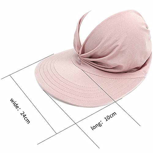 None-Brand-Sun-Visor-Hats-for-Women-Wide-Brim-UV-Protection-Summer-Beach-Cap-Elasticity-Empty-Top-Cap