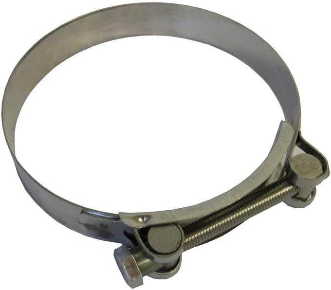 80–85 mm Heavy Duty T-Bolt Hose Clamps, 3.14–3.35 Inch Range, 304 Stainless Steel Wide Band with Floating Bridge, 1/4 in T-Bolt Hardware for Automotive Marine Industrial Use