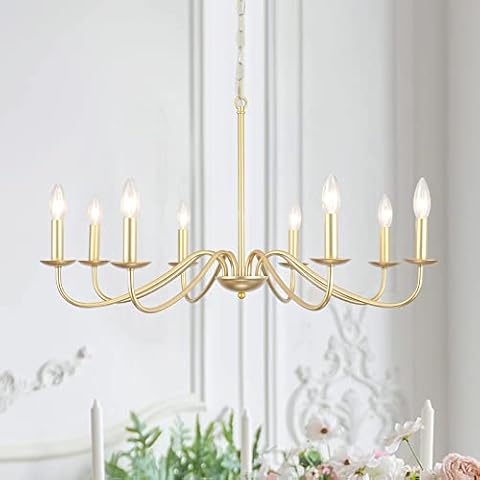 ADSENSTY 8-Light Gold Chandelier Cover