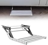 Escalones retráctiles manuales/eléctricos de 1/2 paso, capacidad de carga de 440 libras, aleación de aluminio plegable, adecuados para caravanas, remolques, campistas