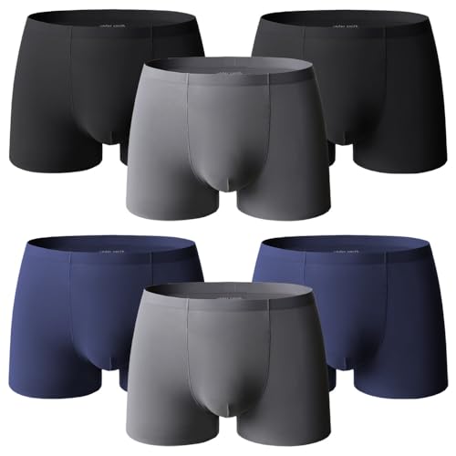 Men's Silky Underwear Seamless Comfortable Boxer Briefs for Men Multipack (6-pack)