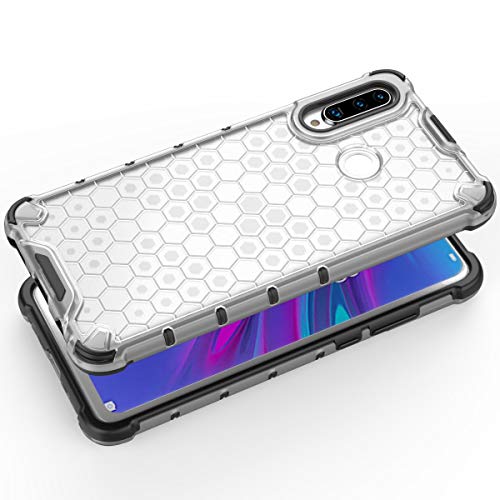 Image of Glasgow | for Huawei Honor P30 LIte Honeycomb Pattern Back Case Cover for Huawei Honor P30 LIte with 4 Bumper Corners and Military Grade Protection - Transparent