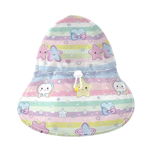 Bow Star Cartoon Infant Sunhat Toddler Boy Bucket Hat Toddler Girl UPF 50 Adjustable Traveling Camping3