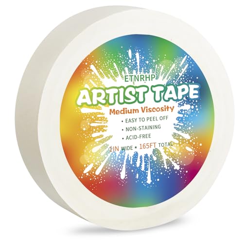 ETNRHP White Art Tape Medium Tack Artist Masking Tape Paper Acid Free Tape Watercolor Painters Tape...