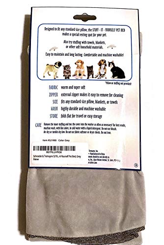Image of S&T INC. Polyester 521901 Stuff It Yourself Pet Bed, 20 Inch x 30 Inch, Grey, dogs and cat