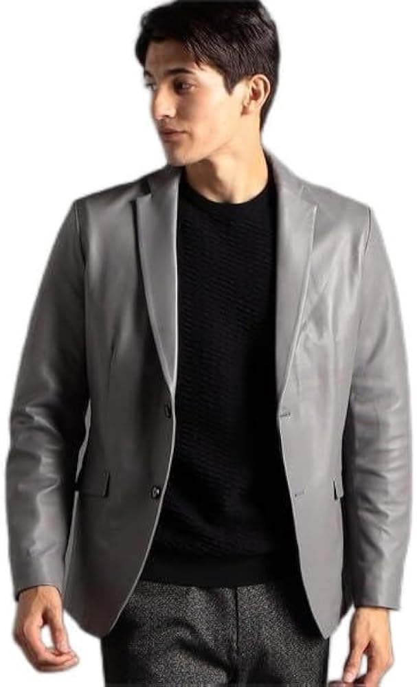 Amazon | [ムッシュニコル] シープレザー テーラードジャケット 29