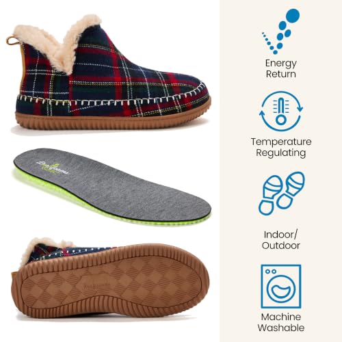 Image of Dearfoams Men's Memory Foam Indoor House Slippers Brixen Ankle Boot House Shoes - Gifts for Men