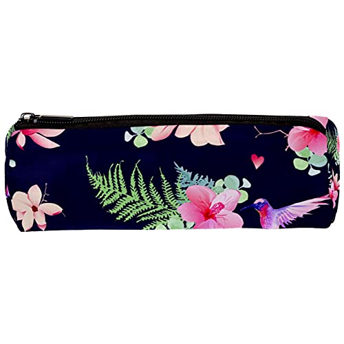 ADAhgu Trousse à Crayons Avec Imprimé Floral Hawaïen Pour L'école, Les étudiants, Les Voyages, Le Bureau, La Papeterie, Le Maquillage, Noir , Taille Unique, Organiseur De Sac