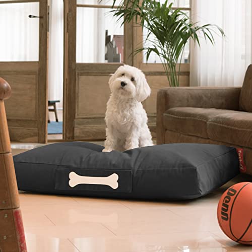 Fatboy Doggielounge Stonewashed Stonewashed Hundekissen, Schwarz, Hundebett/Sitzsack/Sofa, waschbar, für kleine und große Hunde