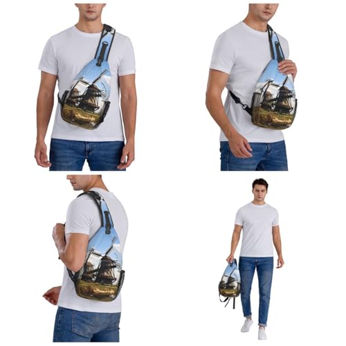 Mochila tipo sling negra para senderismo y outdoor miniatura 6