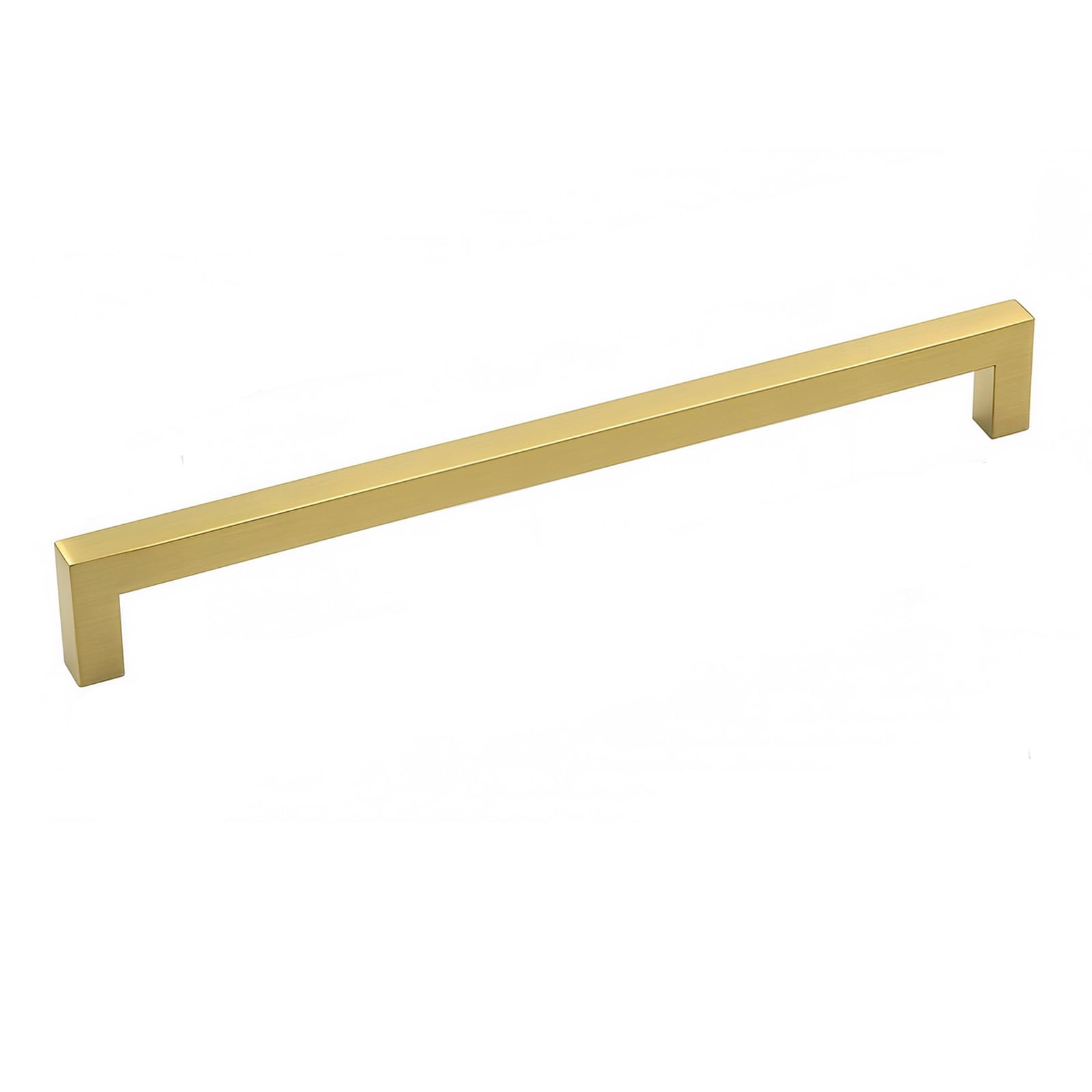 Goldenwarm 1Pcs Brushed Brass Pull Handles Modern Door Hardware LSJ12GD256 Stainless Steel Drawer Pulls Gold Kitchen Cabinet Door Handles 10 inch (256 mm) Hole Centers — image 1