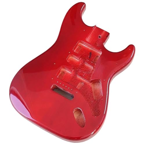 Unfinished Guitar Body Electric Guitar Body DIY Poplar Wood Barrel(Red)