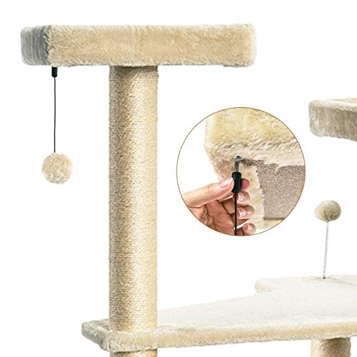 image for Amazon Basics Extra Large Multi-Level Cat Tree with Condo And Step Lad