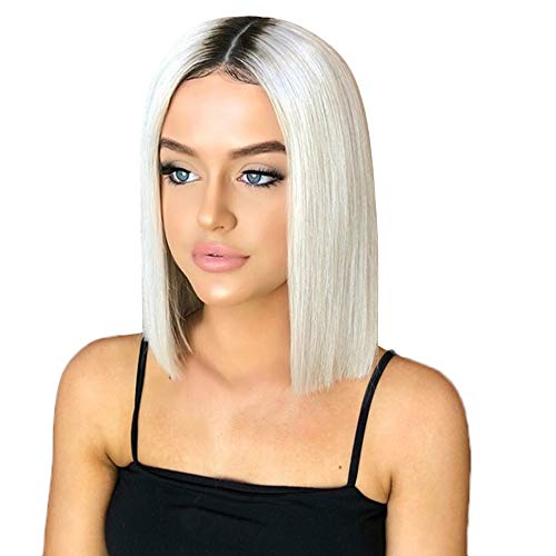Perruques Courtes Synthétiques Complètes Cheveux Femmes Ayant une Apparence Naturelle Chaleur Fibre Chimique Européennes et Américaines Soie Perruque BOBO Couleur Dégradée Sunenjoy Cover