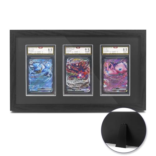 Image of FramePro PSA Graded Card Display Frame, Wall Mount Baseball Trading Card Display Case ONLY fit for PSA Graded Cards, Display for Basketball Football Hockey Pokemon MTG Yugioh Cards 3 PSA