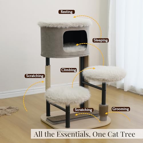 Árbol para Gatos Moderno de 4 Niveles con Sisal y Perchas miniatura 3