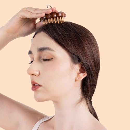 Masajeador de madera para cabello y cuero cabelludo miniatura 4